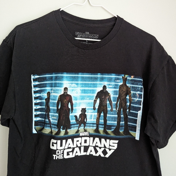 Marvel Guardians Of The Galaxy Movie Characters Rocket Black T-Shirt Size L 97 - Picture 2 of 8